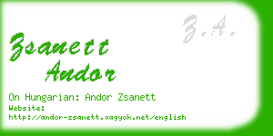 zsanett andor business card